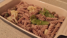 Macarrão integral com brócolis