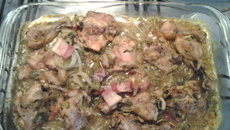 Coxa e sobre coxa assada no saco de polyéster