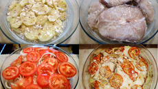 Cação com batatas ao forno