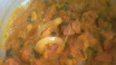 Purê de abóbora cabotia com calabresa