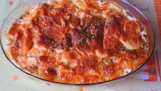 Bacalhau gratinado com batatas