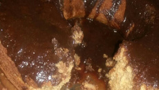 Bolo de chocolate sem ovos com cobertura