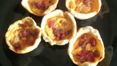 Miniquiche de presunto e queijo