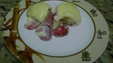 Bombom aberto de morango