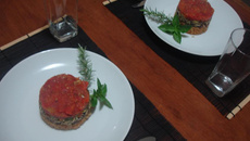 Filé entre camadas de sabores