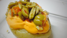 Batata recheada de microondas