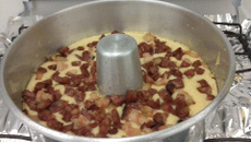 Torta de bacon com calabresa