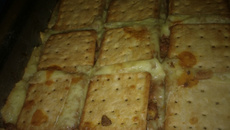 Pudim salgado com carne no biscoito