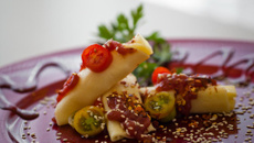 Panqueca com queijo e requeijão