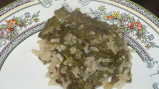 Arroz integral com couve