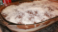 Pudim assado de pão francês