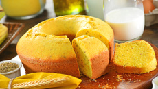 Bolo de fubá de nata