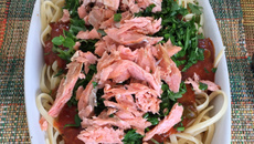 Fusilli especial com salmão defumado