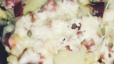 Batata com queijos ao forno