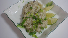 Risoto com funghi e gorgonzola