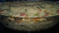Arroz de forno com calabresa