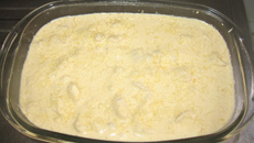 Frango com creme de cebola