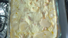 Frango com batatas gratinado