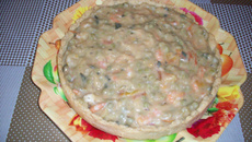 Quiche de camarão e palmito