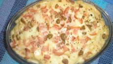 Fettuccine com peito de peru defumado