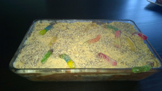 Pudim de terra para o halloween