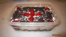 Pavê de morango com chocolate