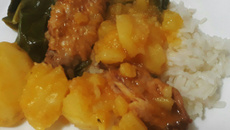 Asinha cozida com couve e batatinha