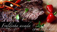 Fraldinha assada com legumes e mix de pimentas