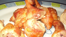 Coxa de frango recheada assada