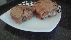 Bolo delicioso de banana com chocolate