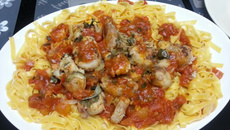 Fettuccine com rosado ao pomodoro