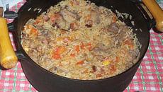 Costelinha suína com arroz