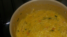 Sopa de fubá com frango