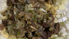 Charque com batata cozida