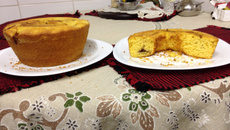 Bolo de fubá com banana