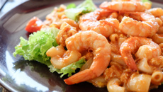 Macarronada de camarão