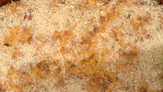 Salmão desfiado e gratinado Beta