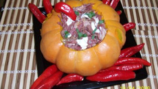 Carne seca na moranga com requeijão cremoso