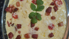 Macarrão com molho de batatas