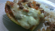 Saborosa abobrinha recheada