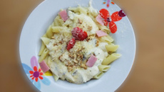 Penne com mascarpone e gorgonzola