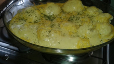 Couve-flor ao forno com creme de milho