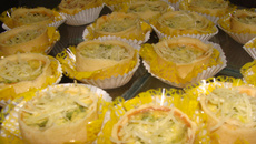 Mini tortinhas de alho poró