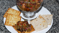 Antepasto de beringela e abóbora italiana