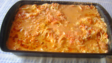 Lasanha de macarrão ninho grosso
