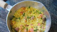 Farofa com sobras de cuscuz