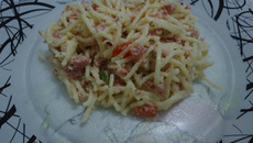 Macarrão com calabresa e molho branco