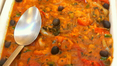 Cação trampé dans la sauce de crevettes (Cação ao molho de camarão)