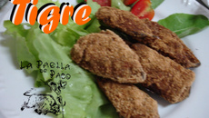 Tigre (mexilhões recheados e fritos )