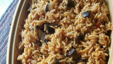 Risoto de risoni com berinjela